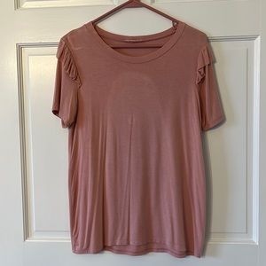 Short Sleeve Shirt with Ruffles by First Love